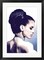 Framed Art Vintage Fashion Woman With Necklace Blue Wall Decor 18x24 Artwork